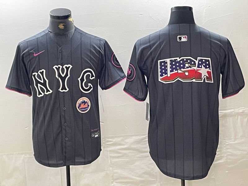 Men New York Mets Blank Black City Edition 2024 Nike MLB Jersey style 3->women mlb jersey->Women Jersey